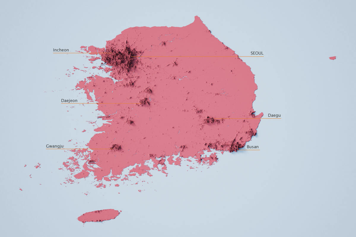 South Korea population density